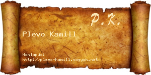 Plevo Kamill névjegykártya